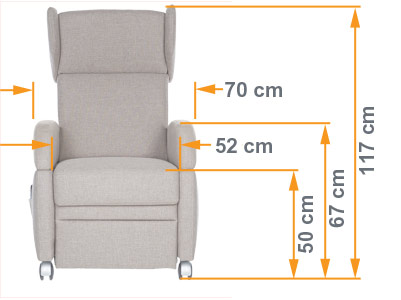 die Maße vom VIANDO+ Pflegesessel: Kompakt / elegant und dank der Bauform hohe Mobilität die Maße vom VIANDO+ Pflegesessel: Kompakt / elegant und dank der Bauform hohe Mobilität