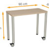 Mobiler Tisch 45x90 cn