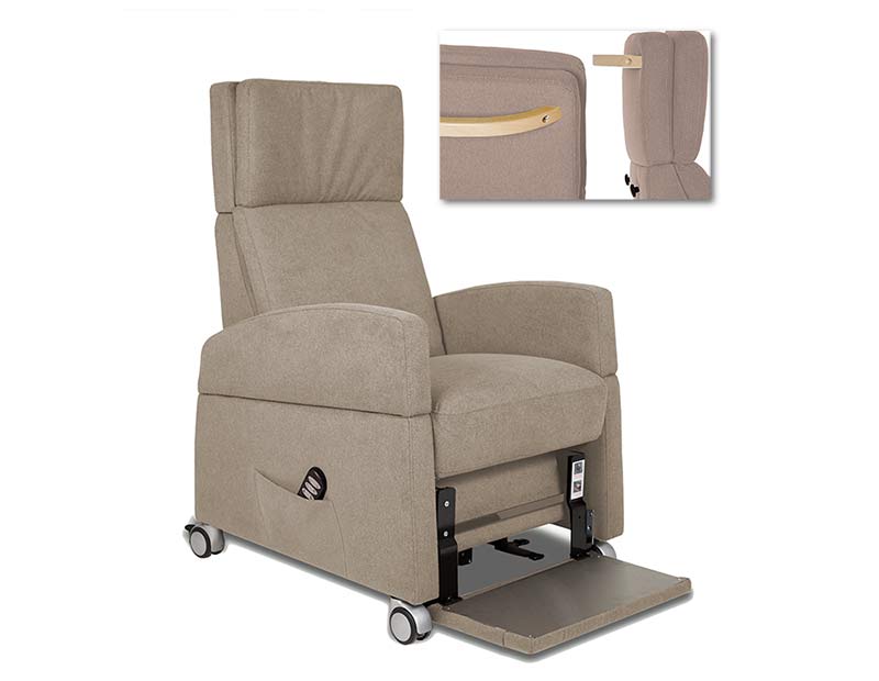 Pflegesessel / Pflegestuhl mit Rollen für Rollstuhl-Funktion